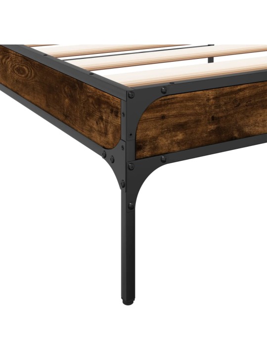 Rám postele kouřový dub 90 x 200 cm kompozitní dřevo a kov