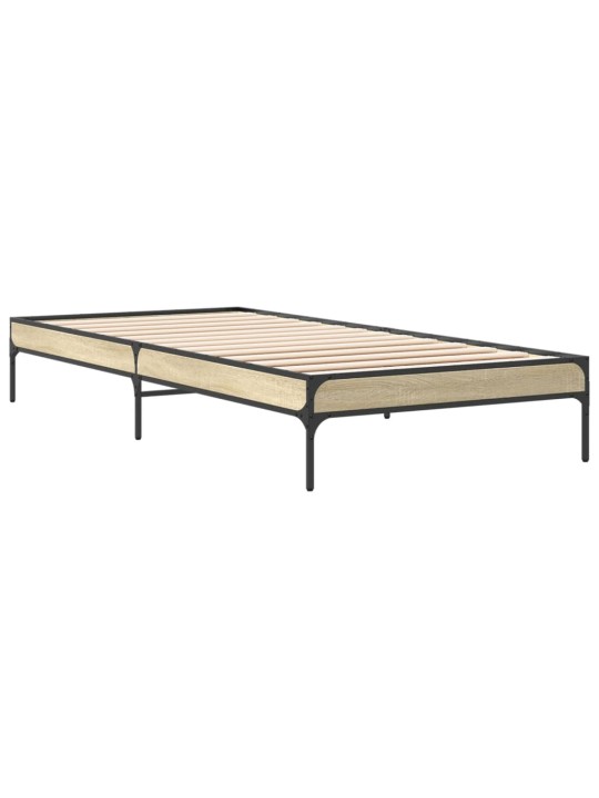 Rám postele dub sonoma 90 x 190 cm kompozitní dřevo a kov