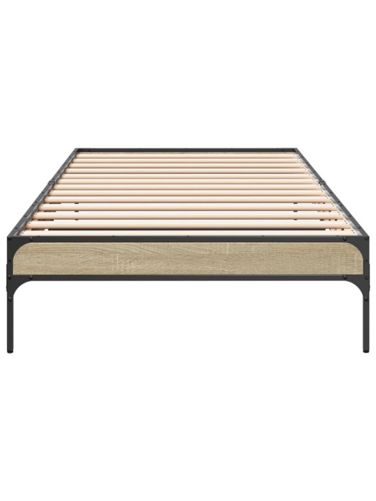 Rám postele dub sonoma 90 x 190 cm kompozitní dřevo a kov