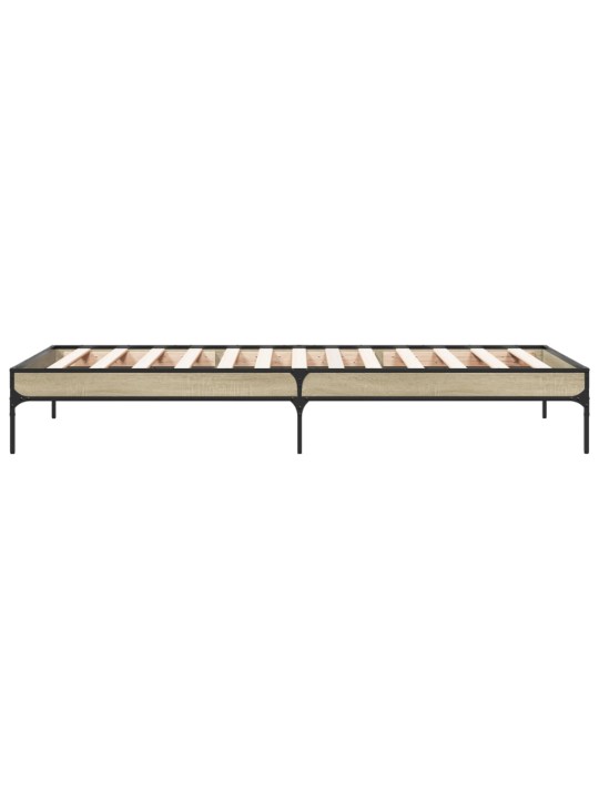 Rám postele dub sonoma 90 x 190 cm kompozitní dřevo a kov