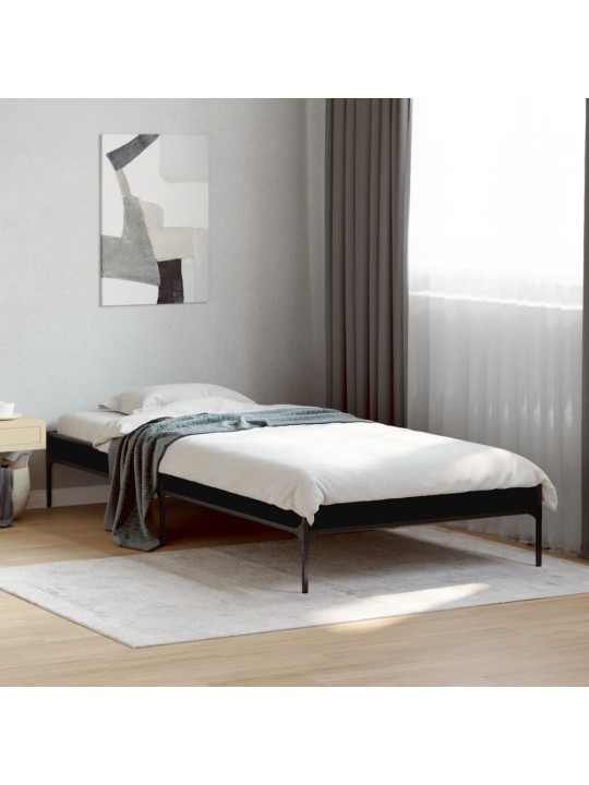 Rám postele černý 75 x 190 cm kompozitní dřevo a kov