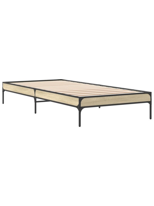 Rám postele dub sonoma 75 x 190 cm kompozitní dřevo a kov