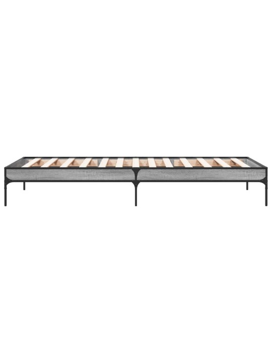 Rám postele šedý sonoma 75 x 190 cm kompozitní dřevo a kov