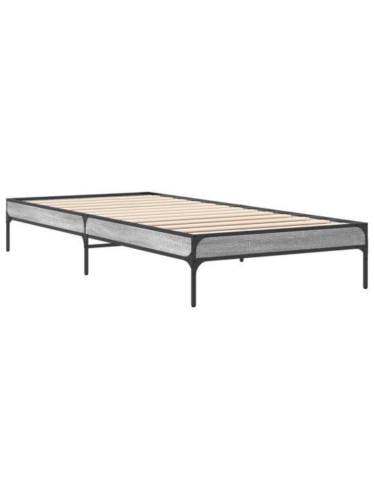 Rám postele šedý sonoma 75 x 190 cm kompozitní dřevo a kov