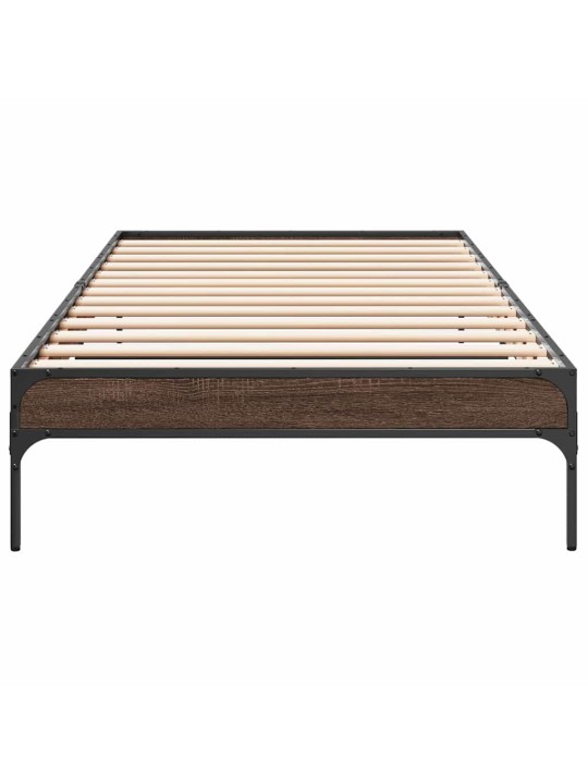 Rám postele hnědý dub 75 x 190 cm kompozitní dřevo a kov