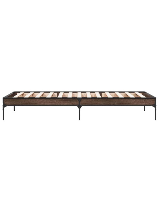 Rám postele hnědý dub 75 x 190 cm kompozitní dřevo a kov