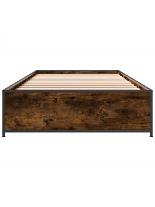 Rám postele kouřový dub 100 x 200 cm kompozitní dřevo a kov