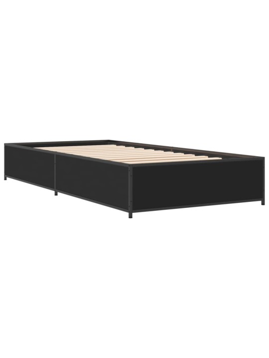 Rám postele černý 90 x 200 cm kompozitní dřevo a kov