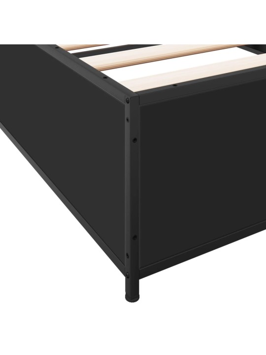 Rám postele černý 90 x 200 cm kompozitní dřevo a kov