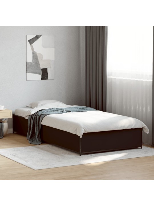 Rám postele černý 90 x 200 cm kompozitní dřevo a kov