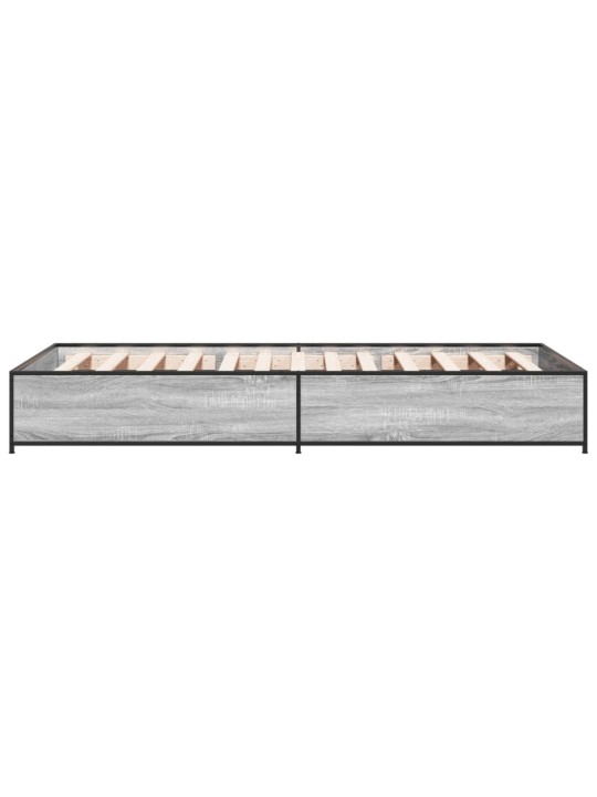 Rám postele šedý sonoma 90 x 200 cm kompozitní dřevo a kov