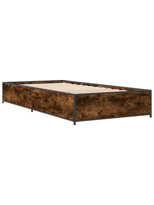 Rám postele kouřový dub 90 x 190 cm kompozitní dřevo a kov