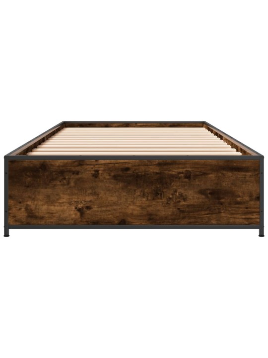 Rám postele kouřový dub 90 x 190 cm kompozitní dřevo a kov