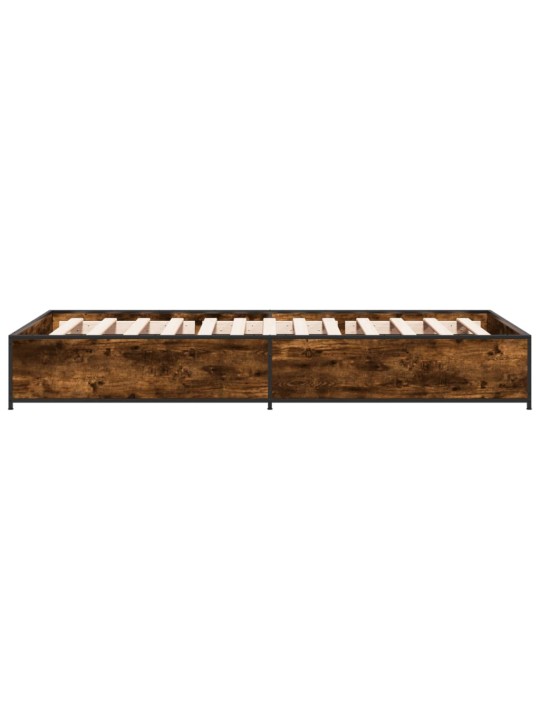 Rám postele kouřový dub 90 x 190 cm kompozitní dřevo a kov