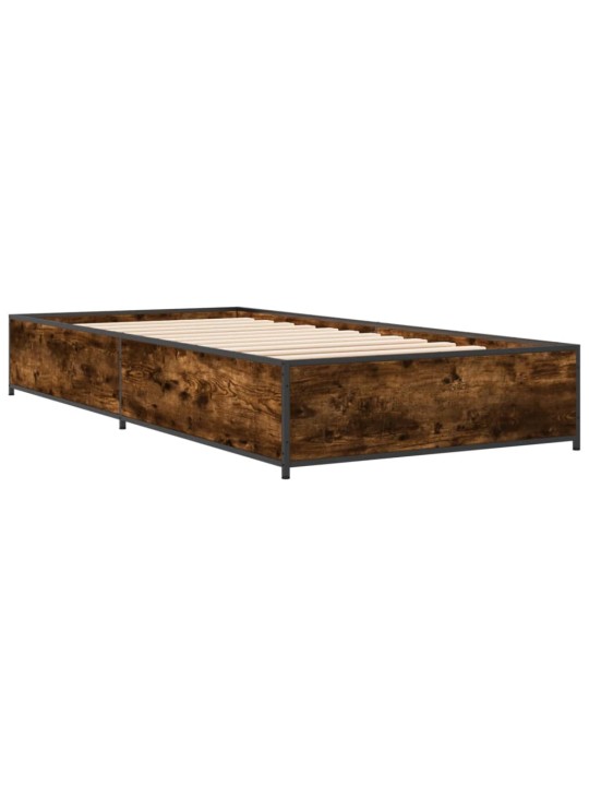 Rám postele kouřový dub 90 x 190 cm kompozitní dřevo a kov