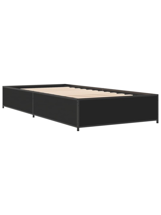 Rám postele černý 75 x 190 cm kompozitní dřevo a kov