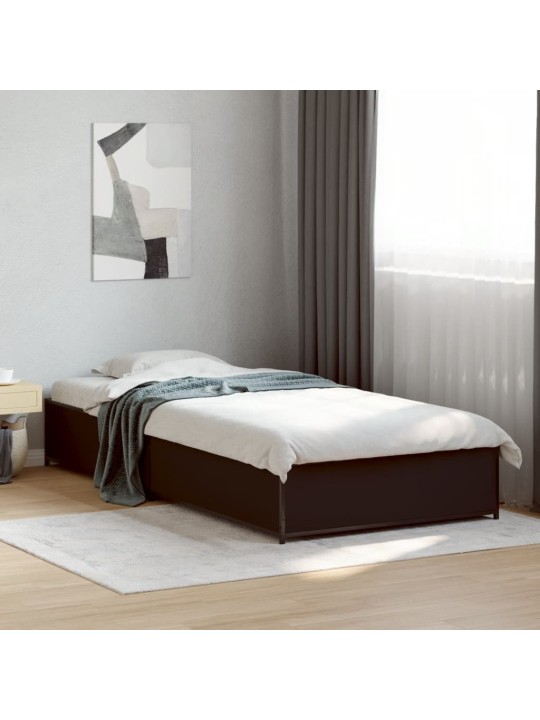 Rám postele černý 75 x 190 cm kompozitní dřevo a kov