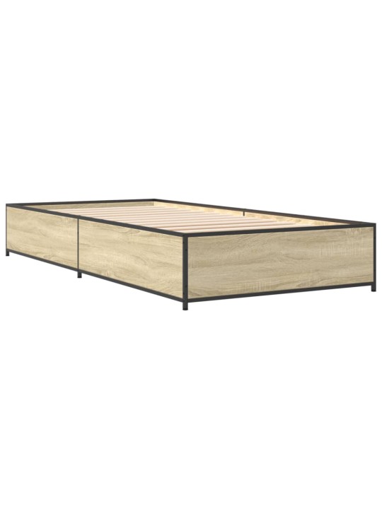 Rám postele dub sonoma 75 x 190 cm kompozitní dřevo a kov