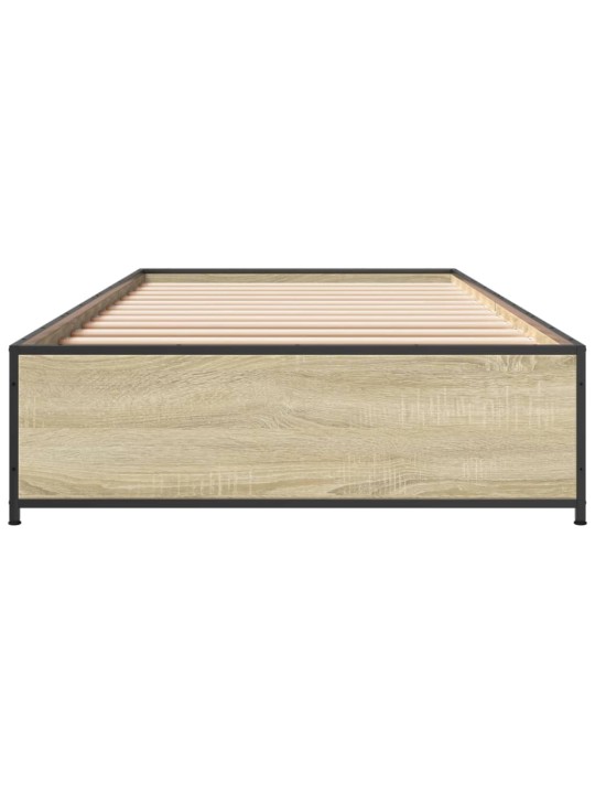 Rám postele dub sonoma 75 x 190 cm kompozitní dřevo a kov