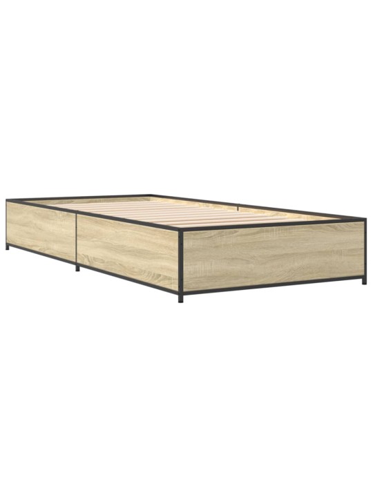 Rám postele dub sonoma 75 x 190 cm kompozitní dřevo a kov
