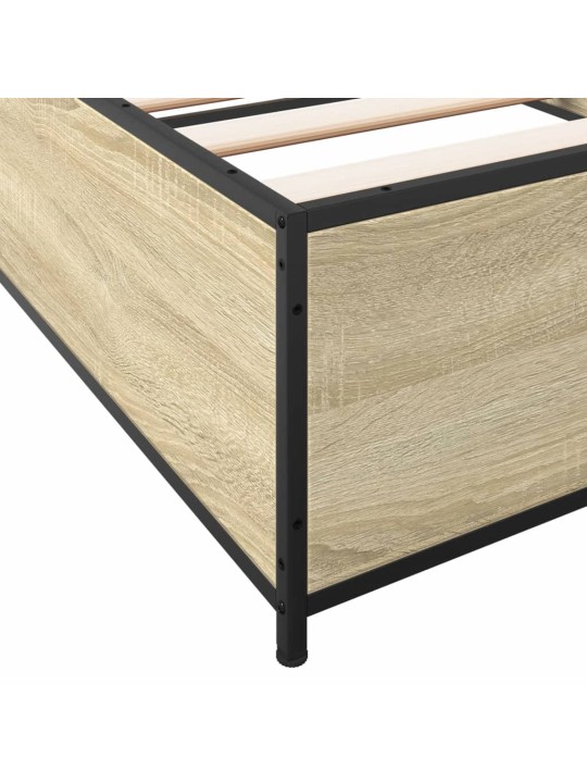 Rám postele dub sonoma 75 x 190 cm kompozitní dřevo a kov
