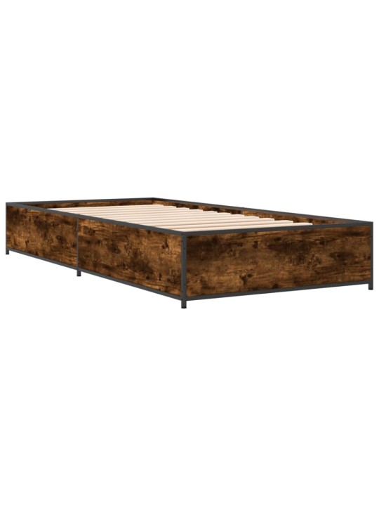 Rám postele kouřový dub 75 x 190 cm kompozitní dřevo a kov