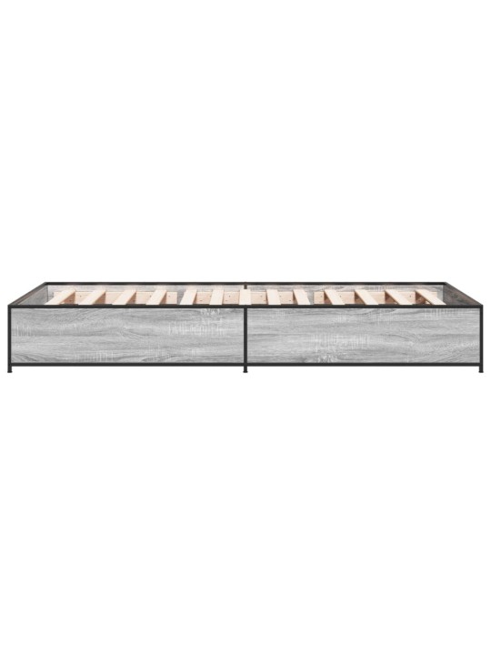 Rám postele šedý sonoma 75 x 190 cm kompozitní dřevo a kov