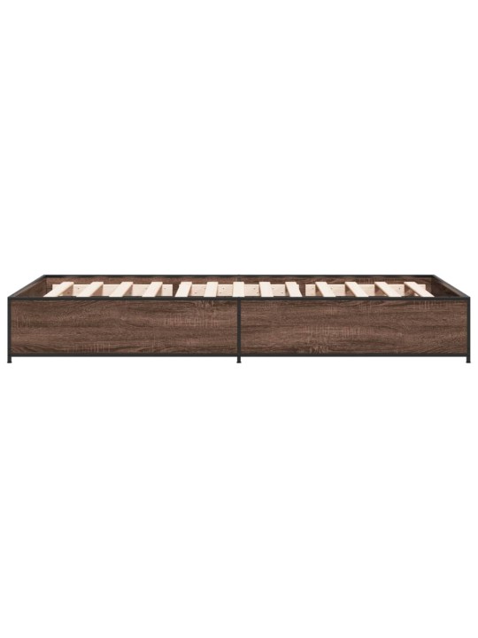 Rám postele hnědý dub 75 x 190 cm kompozitní dřevo a kov