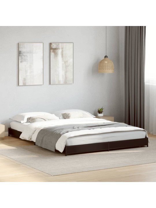 Rám postele černý 150 x 200 cm kompozitní dřevo a kov