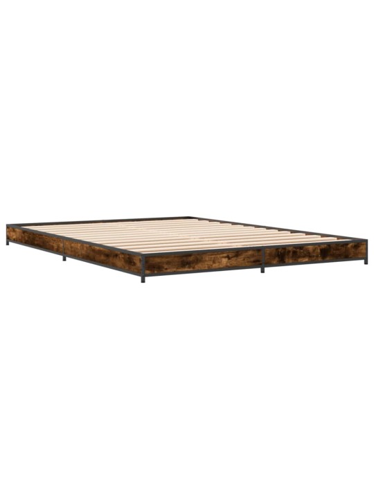 Rám postele kouřový dub 120 x 200 cm kompozitní dřevo a kov