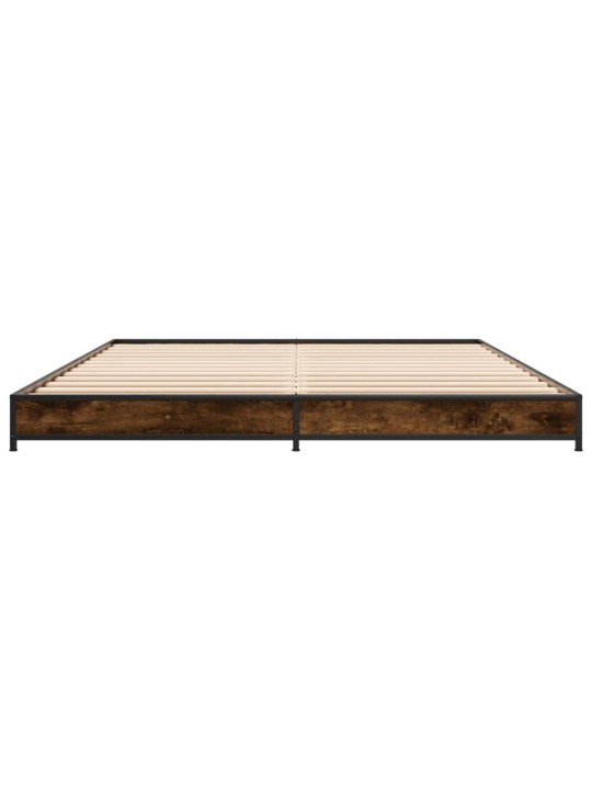 Rám postele kouřový dub 120 x 200 cm kompozitní dřevo a kov