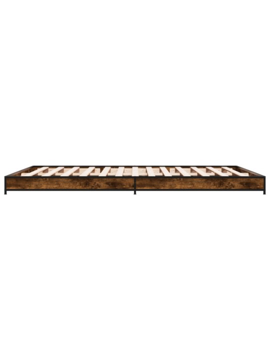 Rám postele kouřový dub 120 x 200 cm kompozitní dřevo a kov