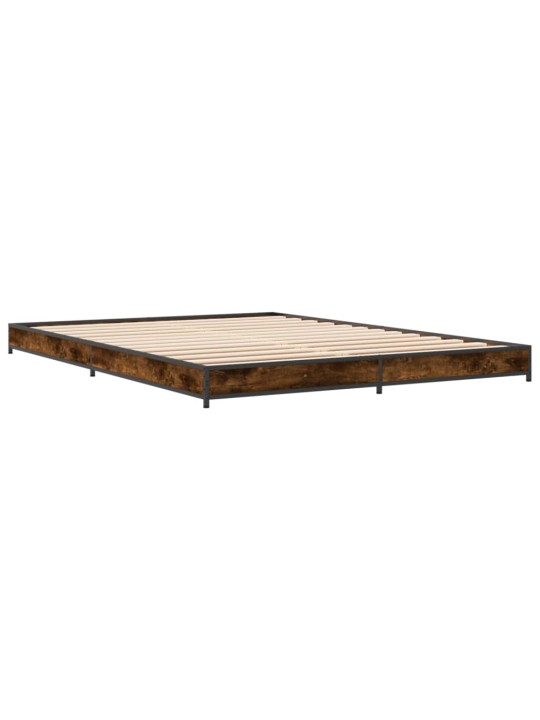Rám postele kouřový dub 120 x 200 cm kompozitní dřevo a kov