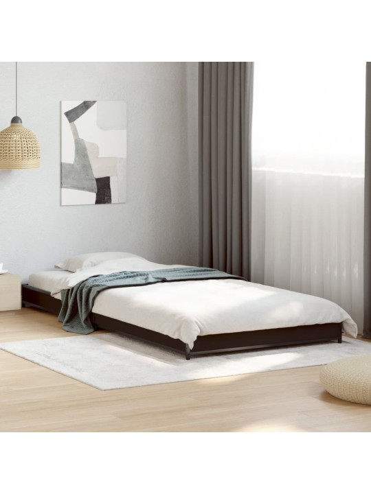 Rám postele černý 90 x 190 cm kompozitní dřevo a kov