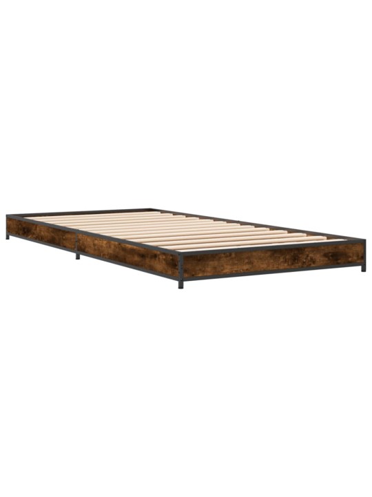 Rám postele kouřový dub 90 x 190 cm kompozitní dřevo a kov