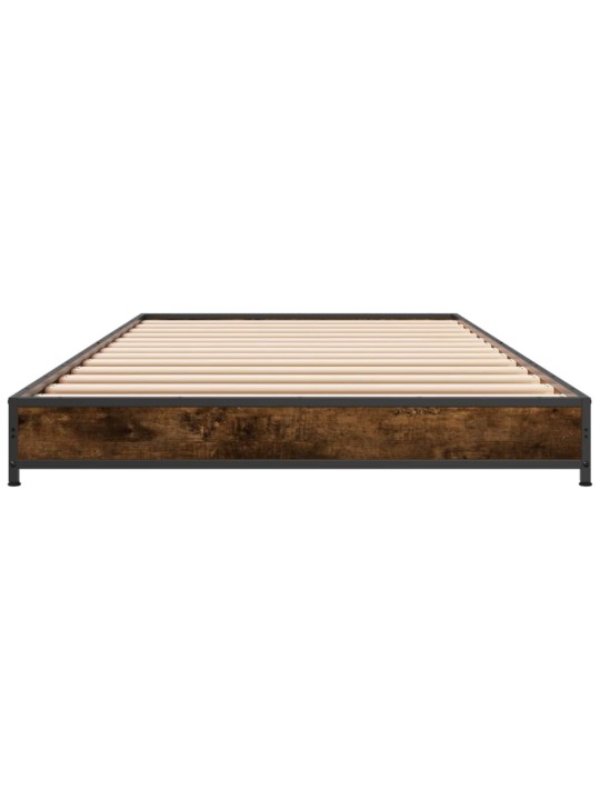 Rám postele kouřový dub 90 x 190 cm kompozitní dřevo a kov
