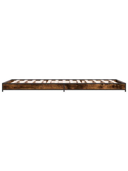 Rám postele kouřový dub 90 x 190 cm kompozitní dřevo a kov