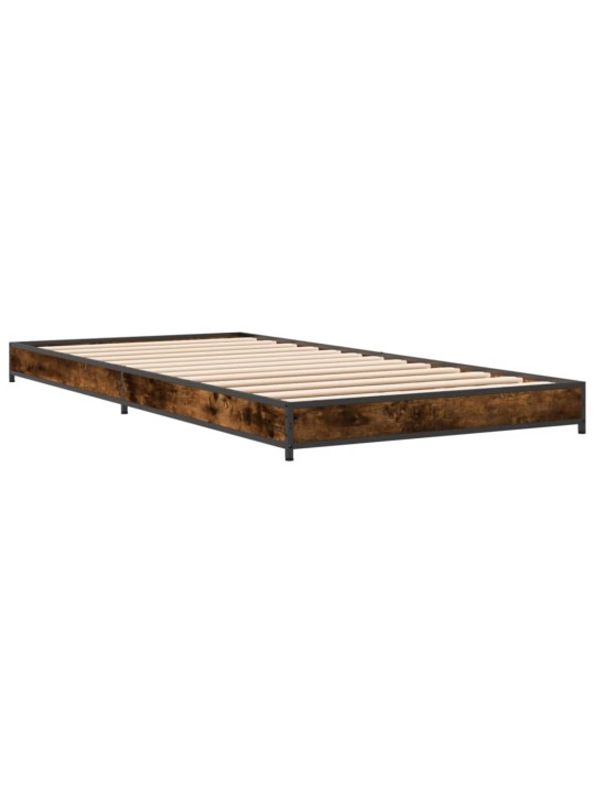 Rám postele kouřový dub 90 x 190 cm kompozitní dřevo a kov