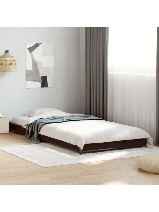 Rám postele černý 75 x 190 cm kompozitní dřevo a kov