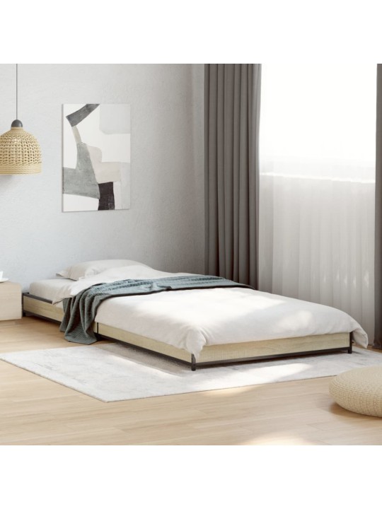 Rám postele dub sonoma 75 x 190 cm kompozitní dřevo a kov