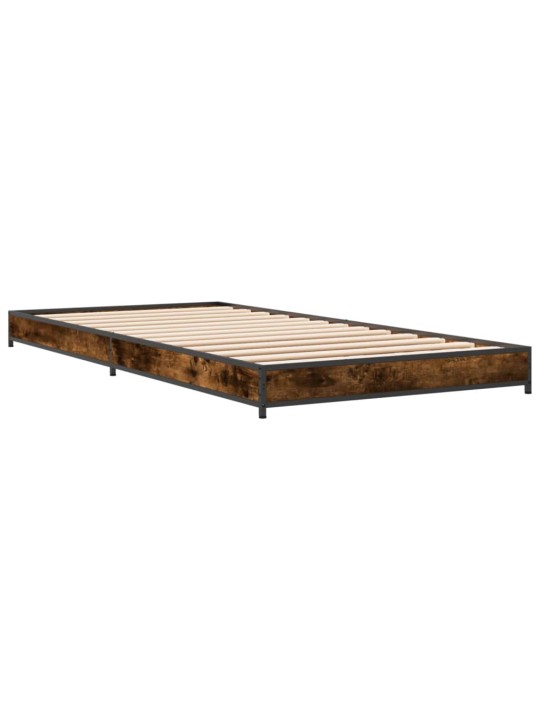 Rám postele kouřový dub 75 x 190 cm kompozitní dřevo a kov
