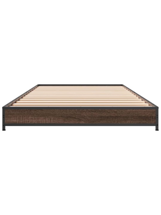 Rám postele hnědý dub 75 x 190 cm kompozitní dřevo a kov