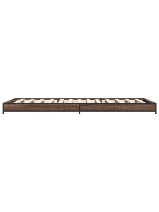 Rám postele hnědý dub 75 x 190 cm kompozitní dřevo a kov