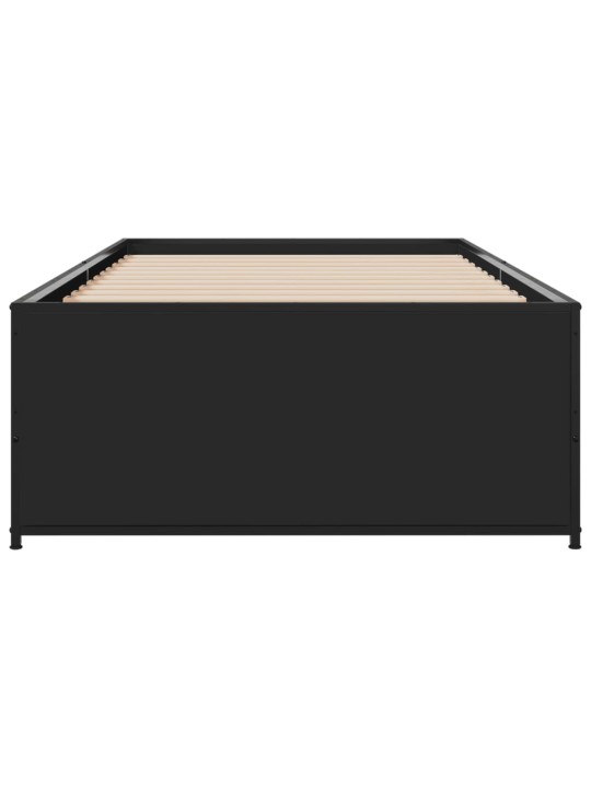 Rám postele černý 100 x 200 cm kompozitní dřevo a kov