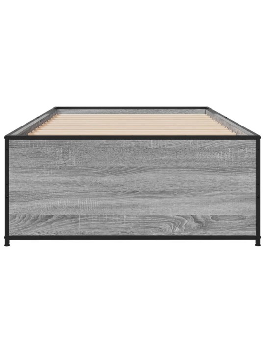 Rám postele šedý sonoma 100 x 200 cm kompozitní dřevo a kov