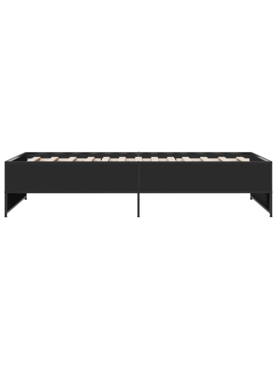 Rám postele černý 90 x 200 cm kompozitní dřevo a kov