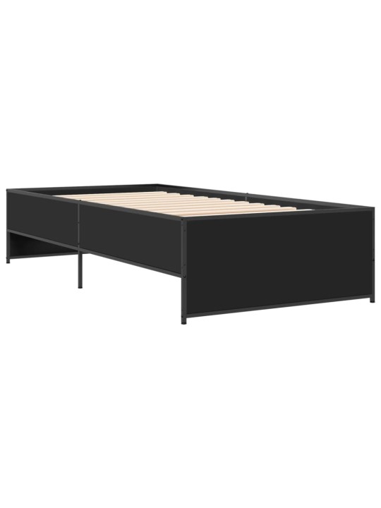 Rám postele černý 90 x 200 cm kompozitní dřevo a kov