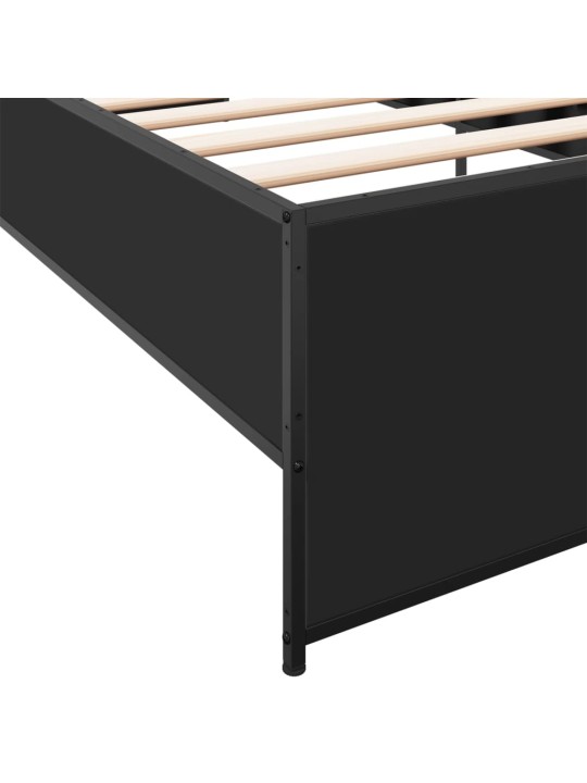 Rám postele černý 90 x 200 cm kompozitní dřevo a kov