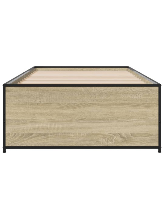 Rám postele dub sonoma 90 x 200 cm kompozitní dřevo a kov