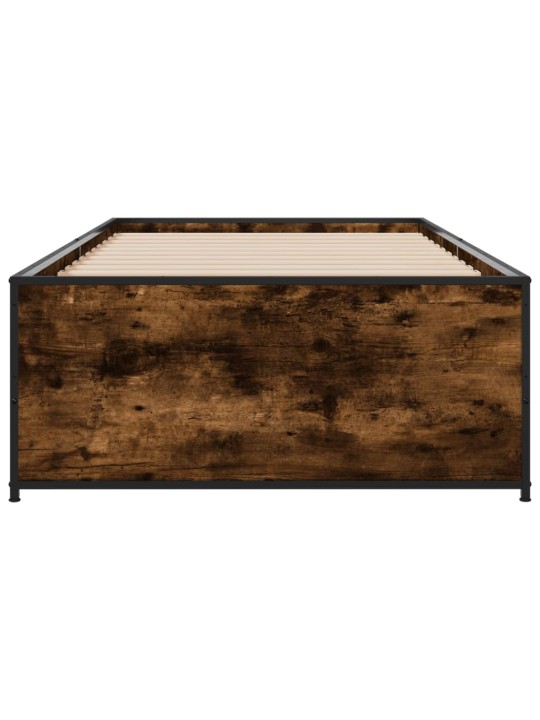 Rám postele kouřový dub 90 x 200 cm kompozitní dřevo a kov